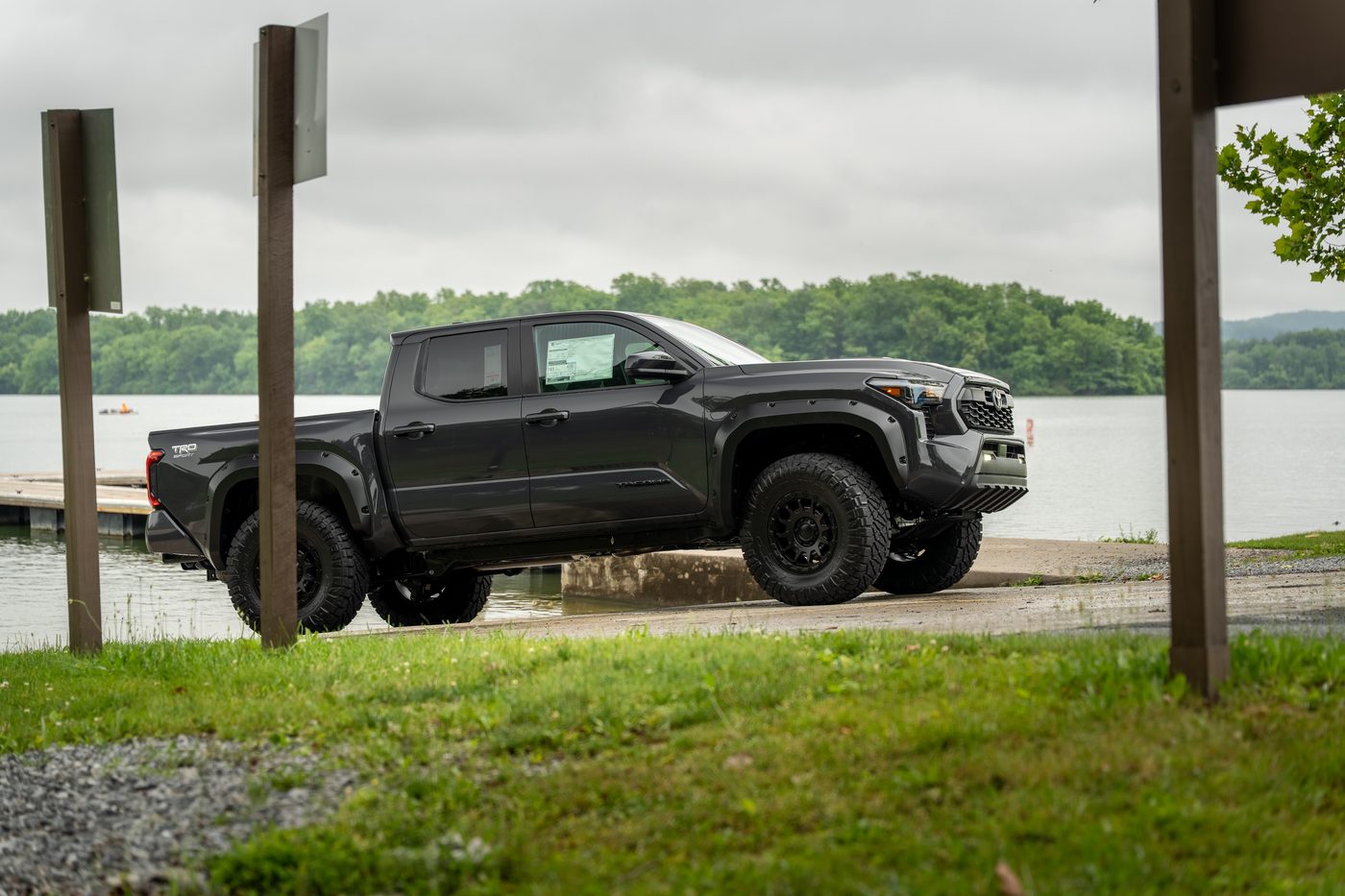 2026 Toyota Tacoma side profile at the water's edge